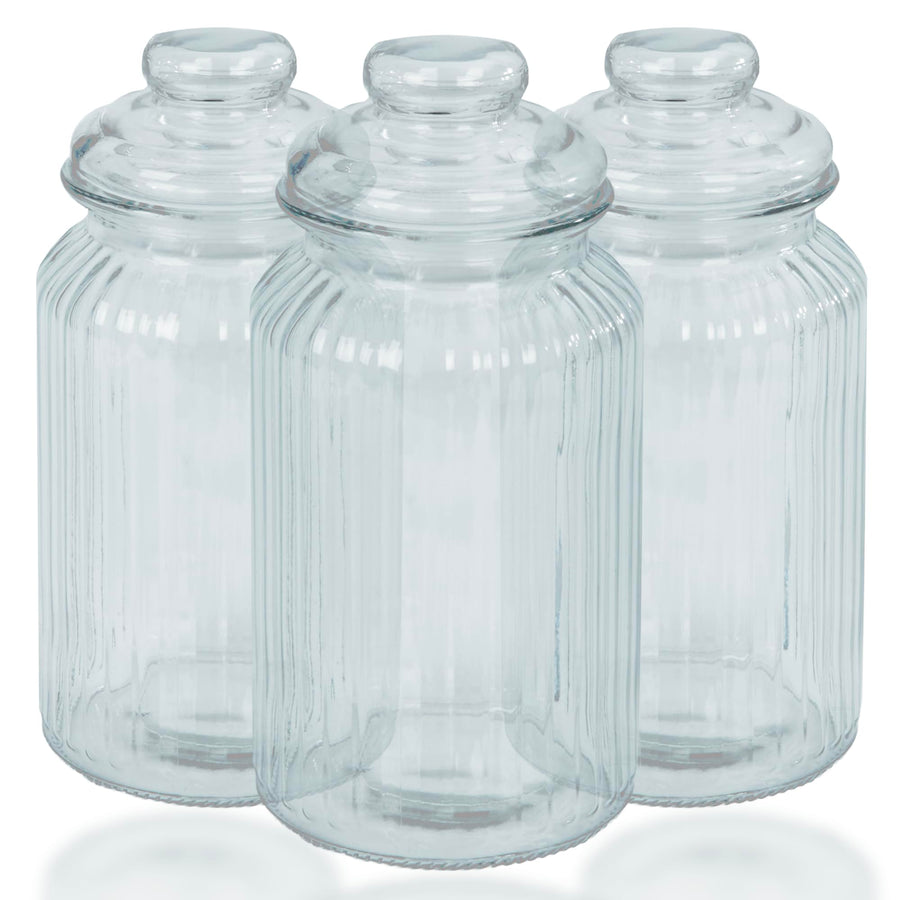Zeno Set of 3 1350ml Airtight Vintage Glass Jars
