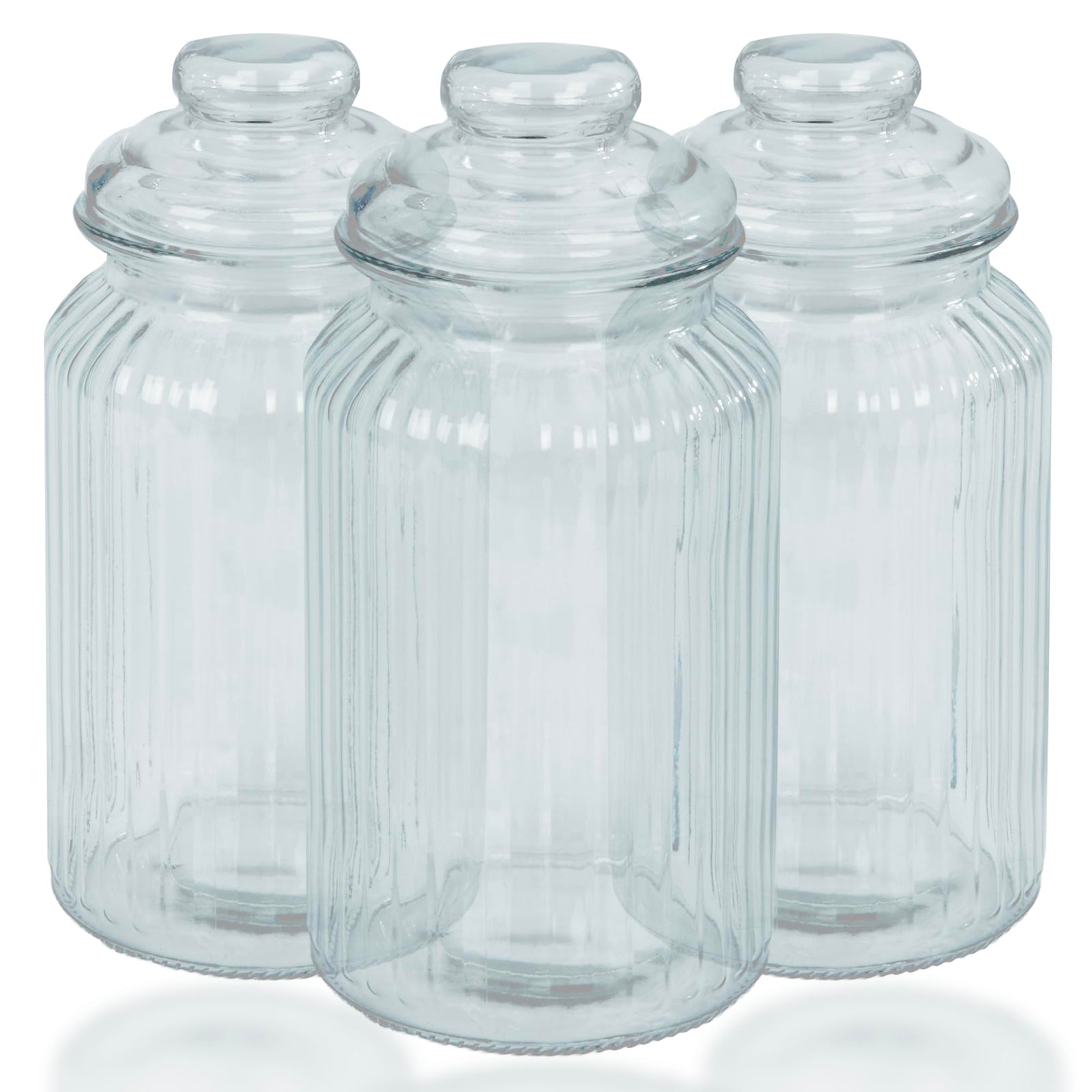 Zeno Set of 3 950ml Airtight Vintage Glass Jars