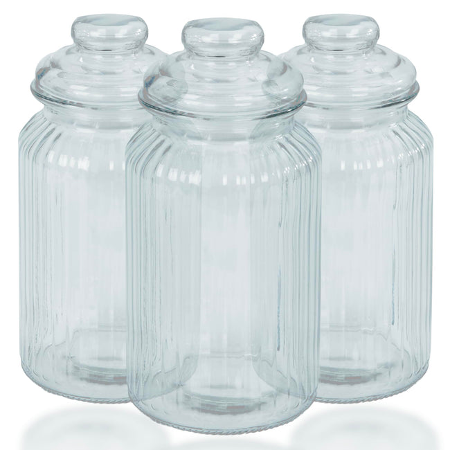 Zeno Set of 3 950ml Airtight Vintage Glass Jars
