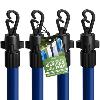 Zeno 4 Pack Blue Washing Line Prop Pole