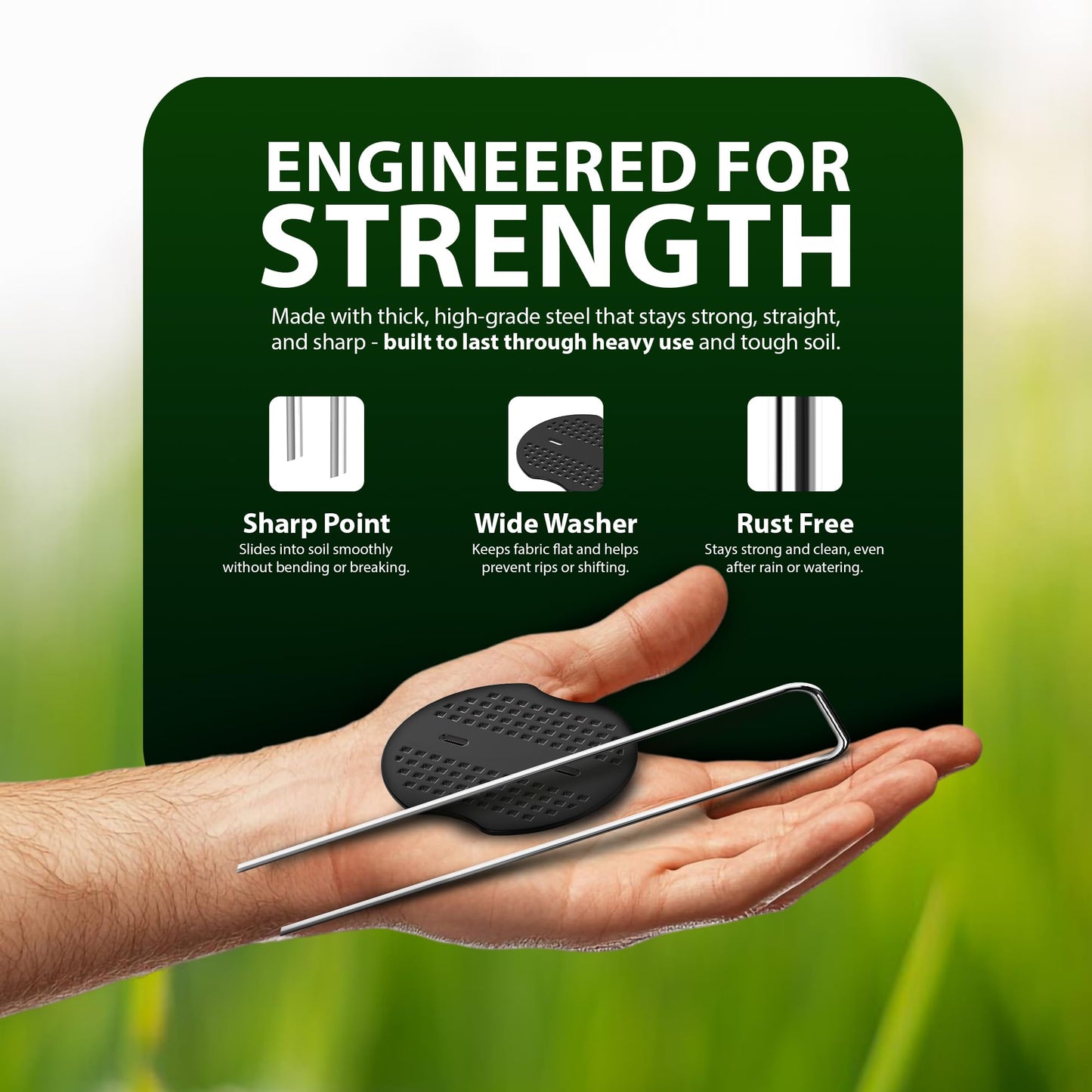 Zeno 200 Pack Silver Weed Membrane Pegs