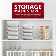 Zeno 8 Pack Glass Food Containers with Lids