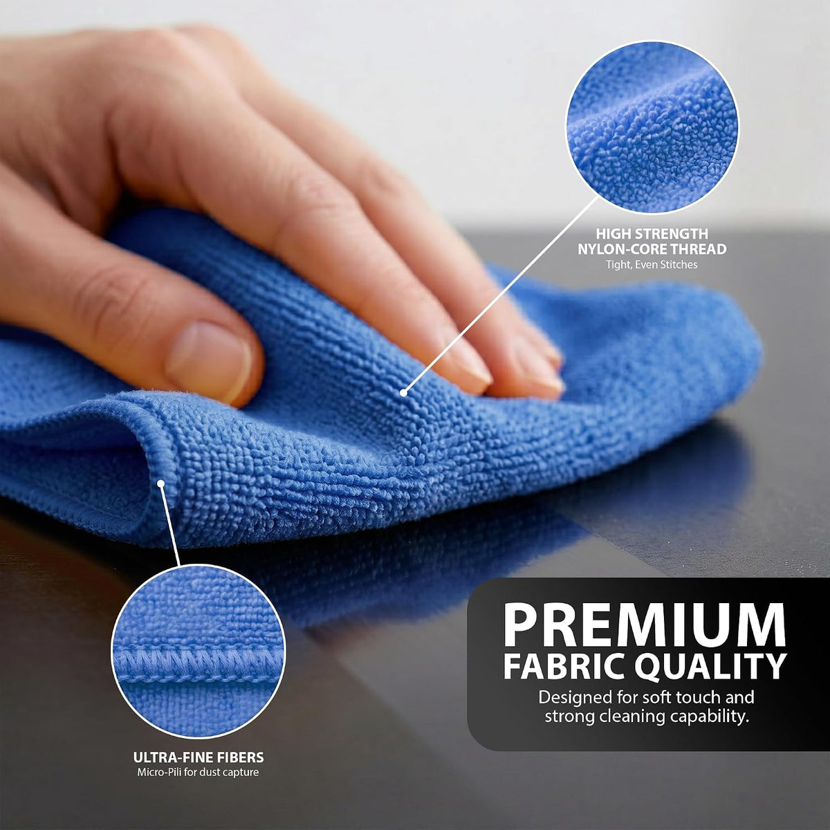 Zeno 40 Pack Dark Blue Microfibre Cloths