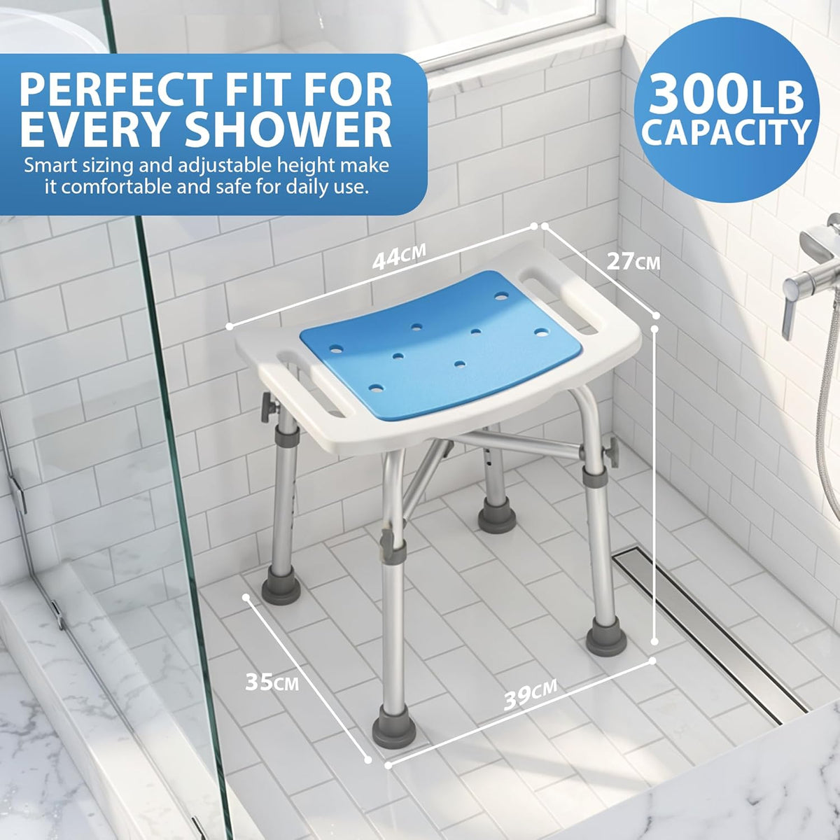 Zeno Cross Beam Supported Shower Stool