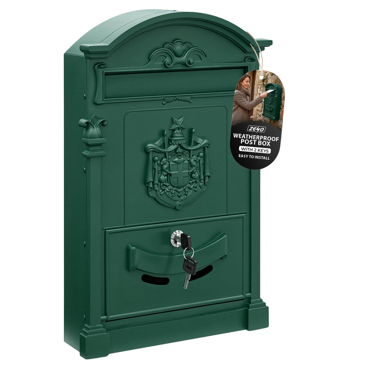 Zeno Green Vintage Post Box