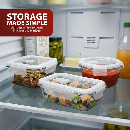 Zeno 12 Pack Glass Containers with Lids
