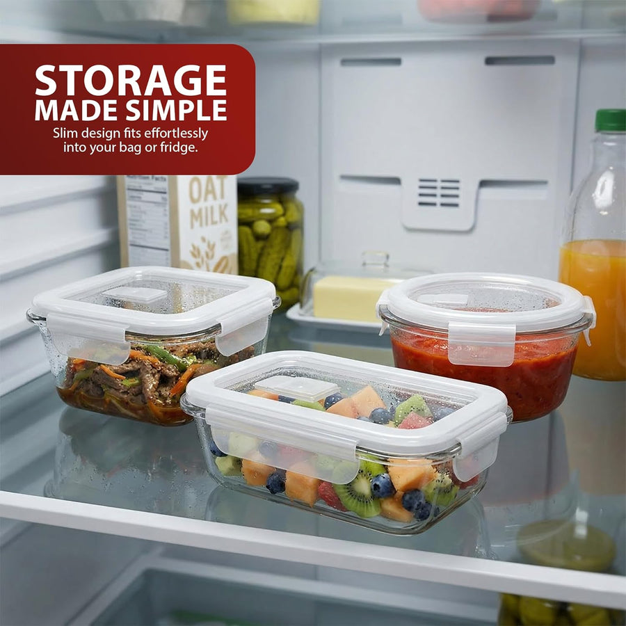 Zeno 12 Pack Glass Containers with Lids