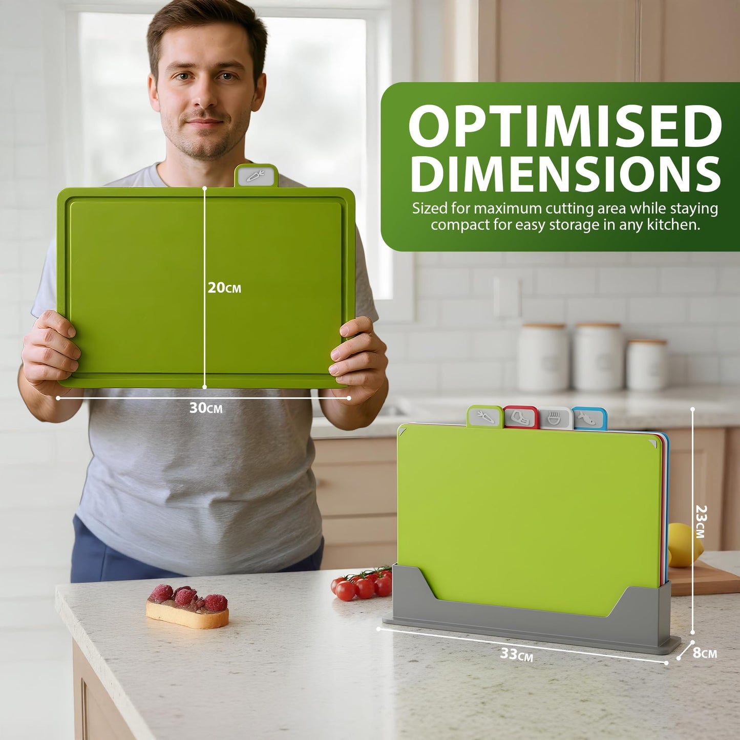 Zeno Set of 4 Coloured Chopping Board