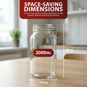 Zeno 3 Pack 2000ml Clip Top Glass Jars