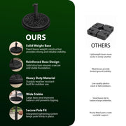 Zeno 12KG Black Rose Design Cast Iron Parasol Base