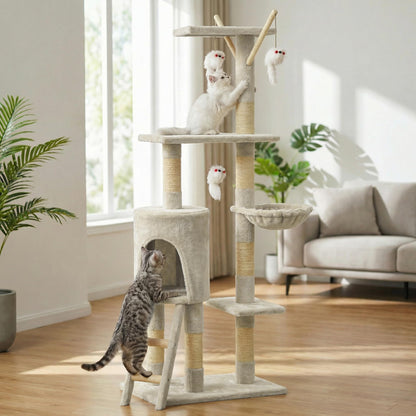 Rex & Roxy 145cm Beige Cat Tree