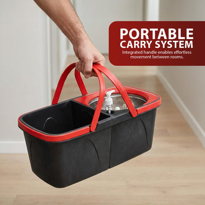 Zeno Black & Red Spin Mop and Bucket Set