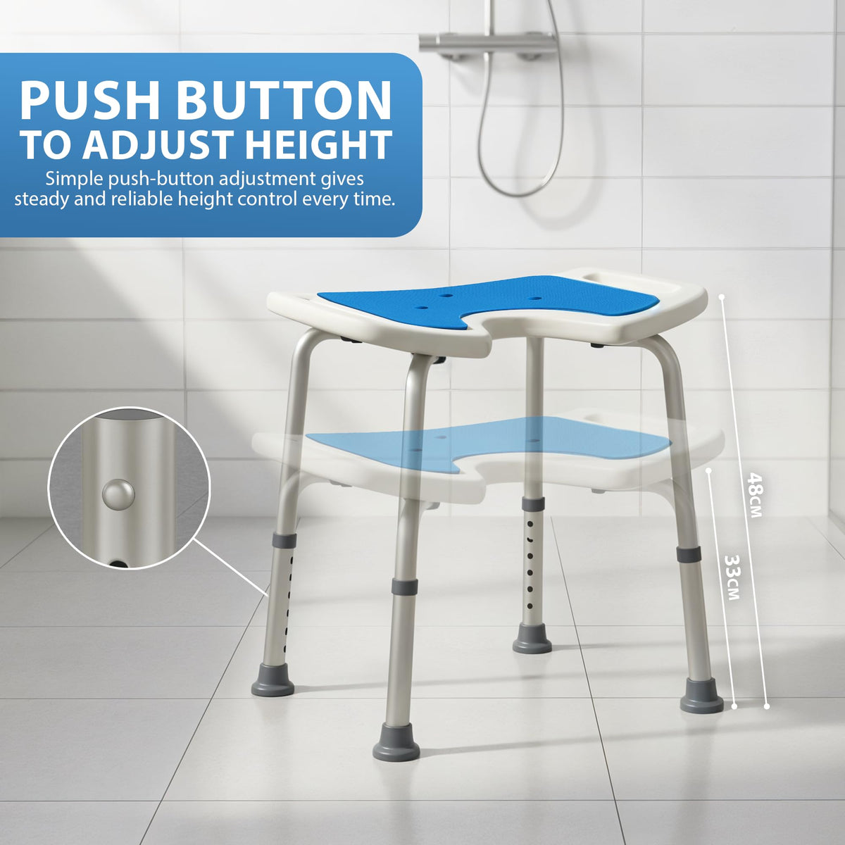 Zeno 7 Adjustable Height Shower Stool