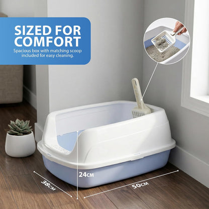 Rex & Roxy Large Blue Cat Litter Tray
