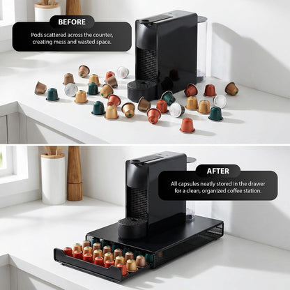Zeno 60 Coffee Pods Holder & Machine Stand Compatible with Nespresso