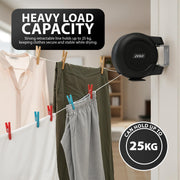 Zeno Black Retractable Double Washing Line