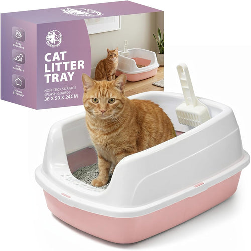 Rex & Roxy Large Pink Cat Litter Tray