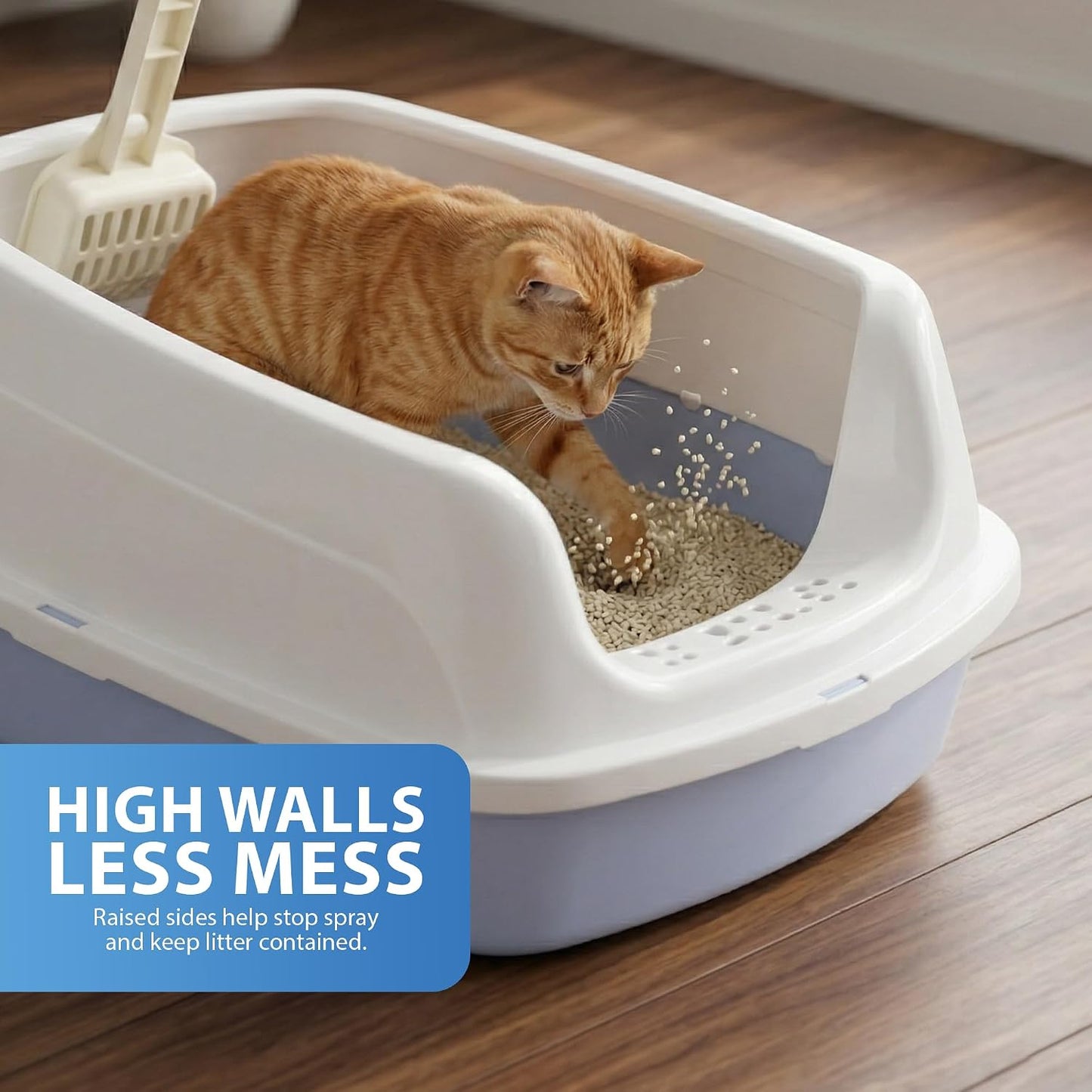 Rex & Roxy Large Blue Cat Litter Tray