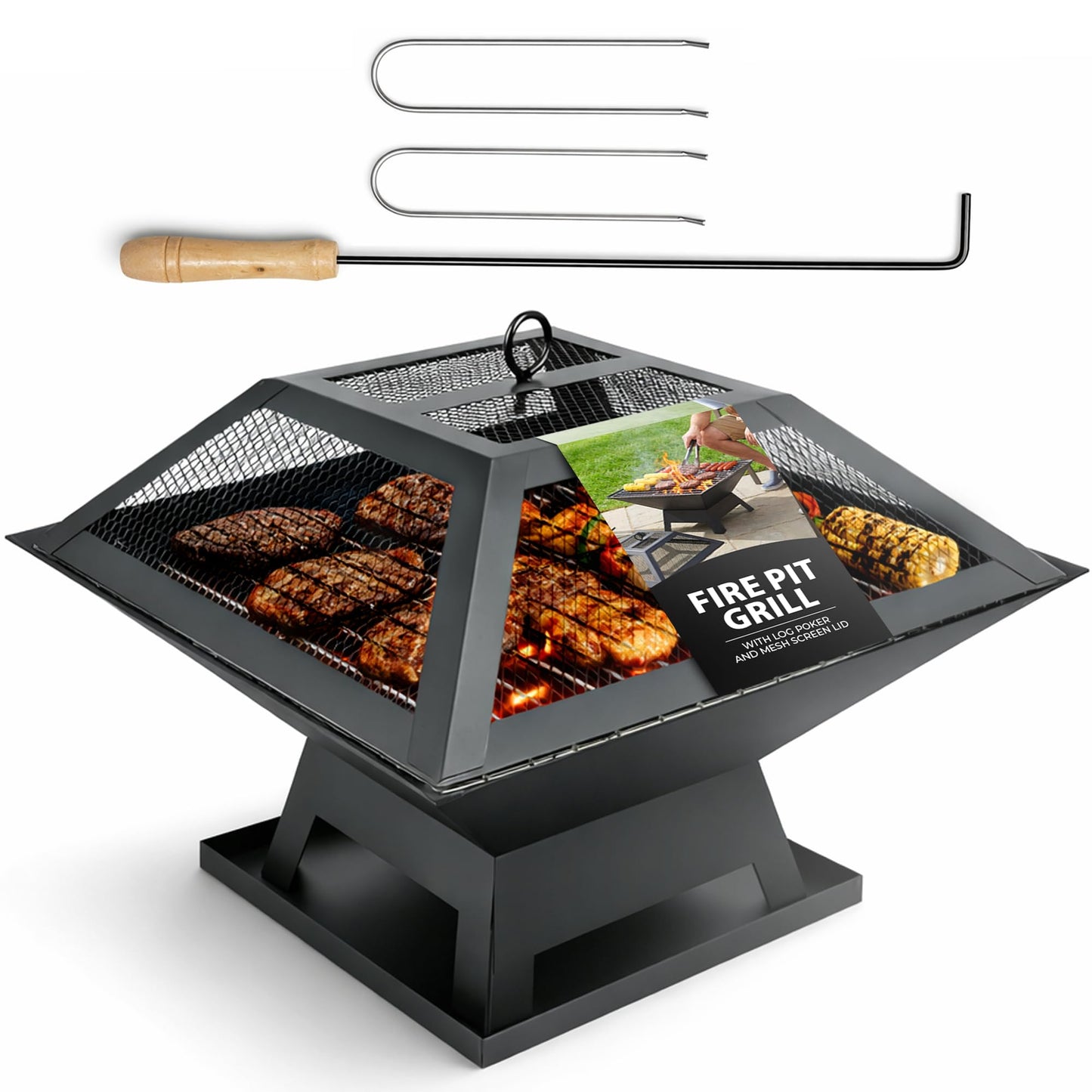 Zeno Square Fire Pit Grill
