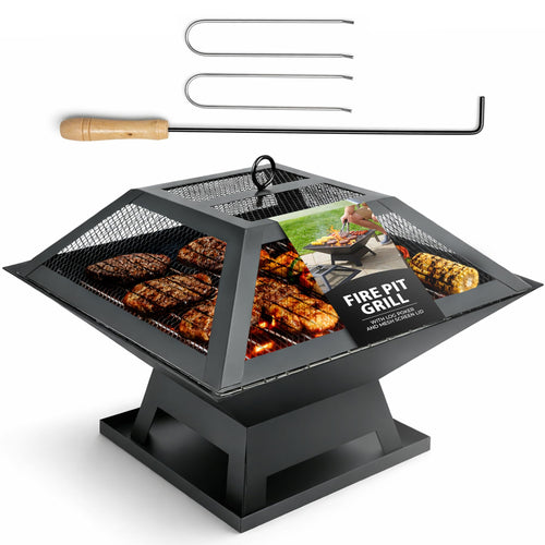 Zeno Square Fire Pit Grill