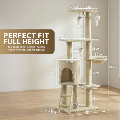 Rex & Roxy 145cm Beige Cat Tree