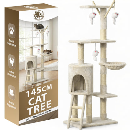 Rex & Roxy 145cm Beige Cat Tree