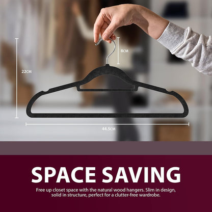 Zeno 50 Pack Black Velvet Hangers