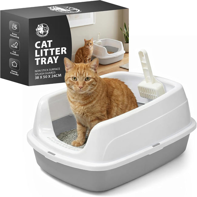 Rex & Roxy Large Grey Cat Litter Tray