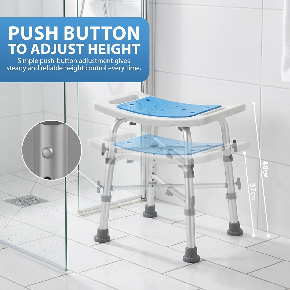 Zeno Cross Beam Supported Shower Stool