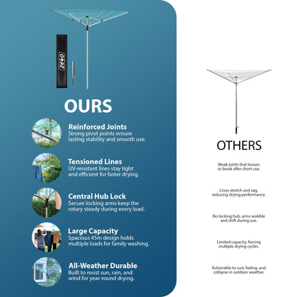 Zeno Outdoor Rotary Washing Line