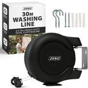 Zeno Black Retractable Double Washing Line