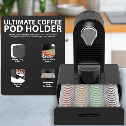 Zeno 64 Coffee Pods Holder with Drawer Compatible with Tassimo Pods