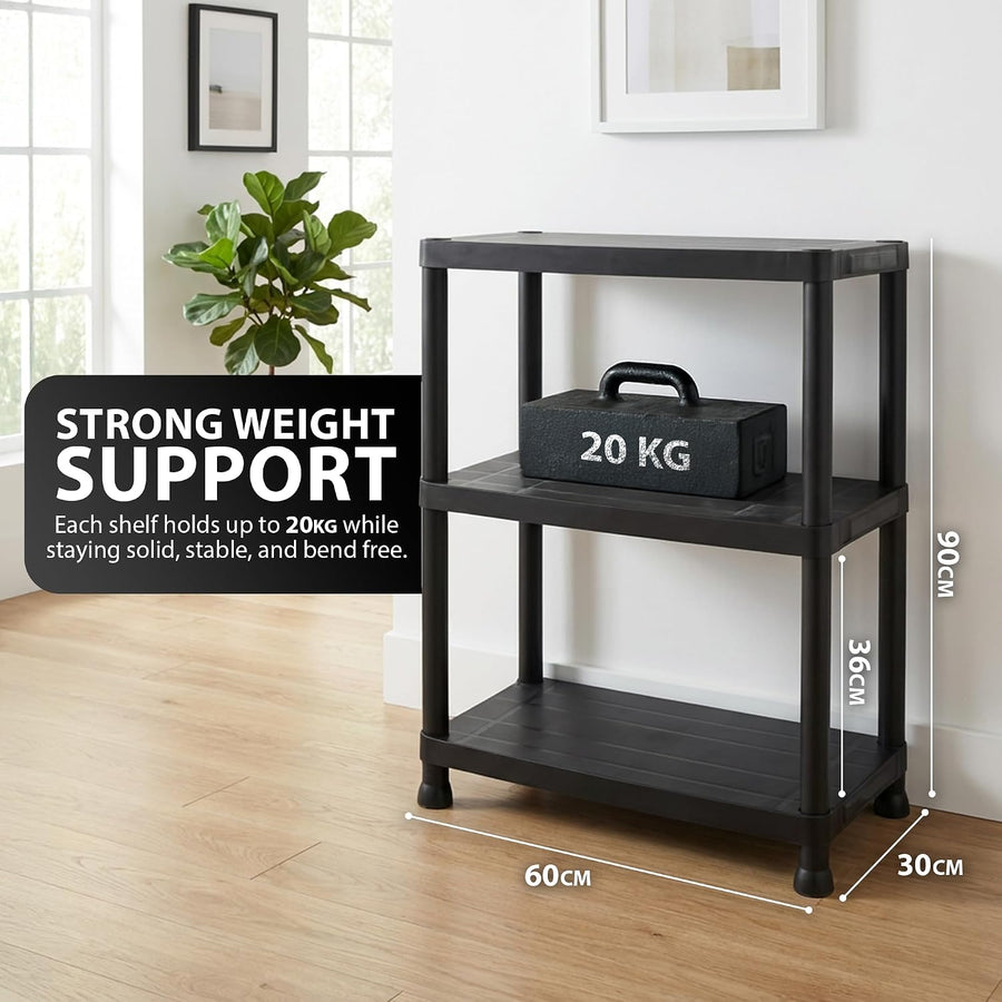 Zeno Set of 2 Plastic 3 Tier Shelving Units