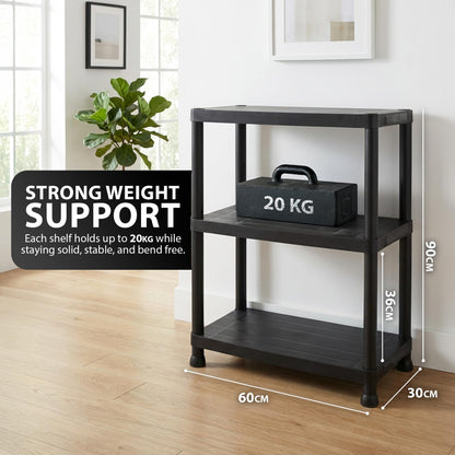 Zeno Plastic 3 Tier Shelving Unit