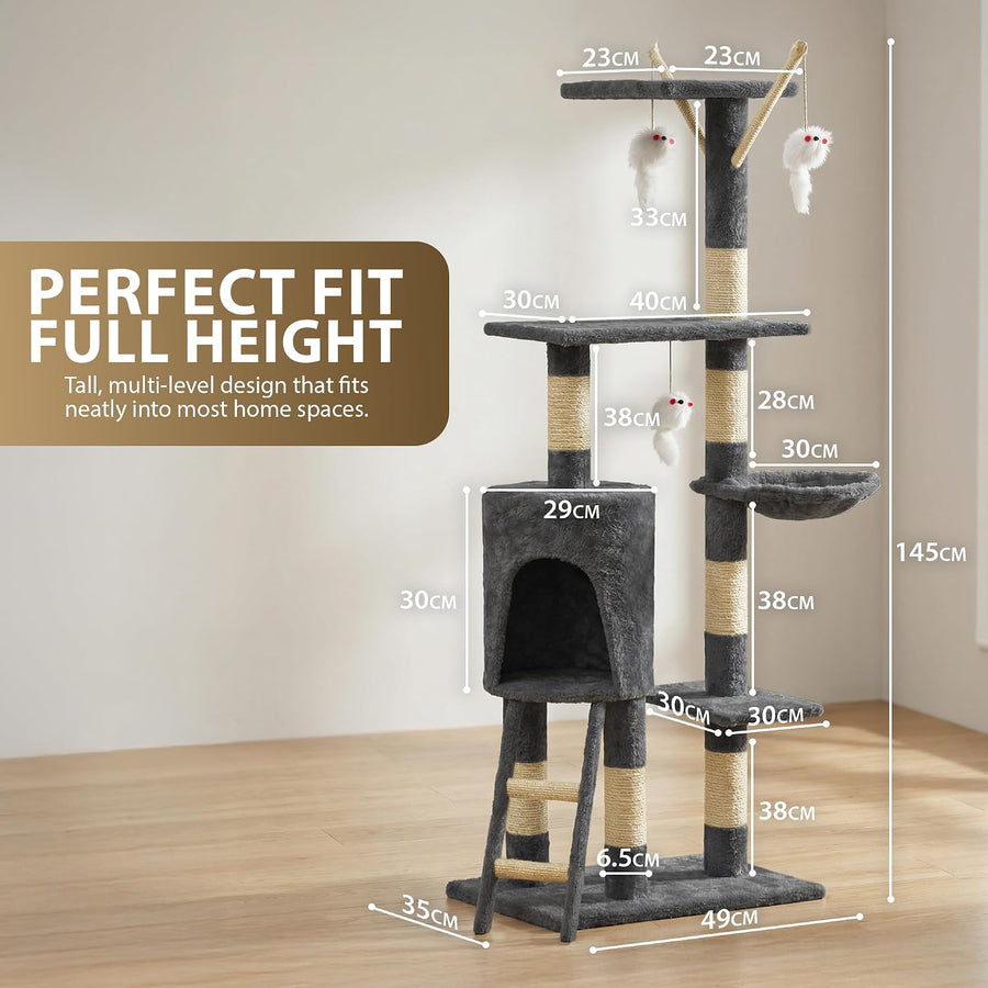 Rex & Roxy 145cm Grey Cat Tree