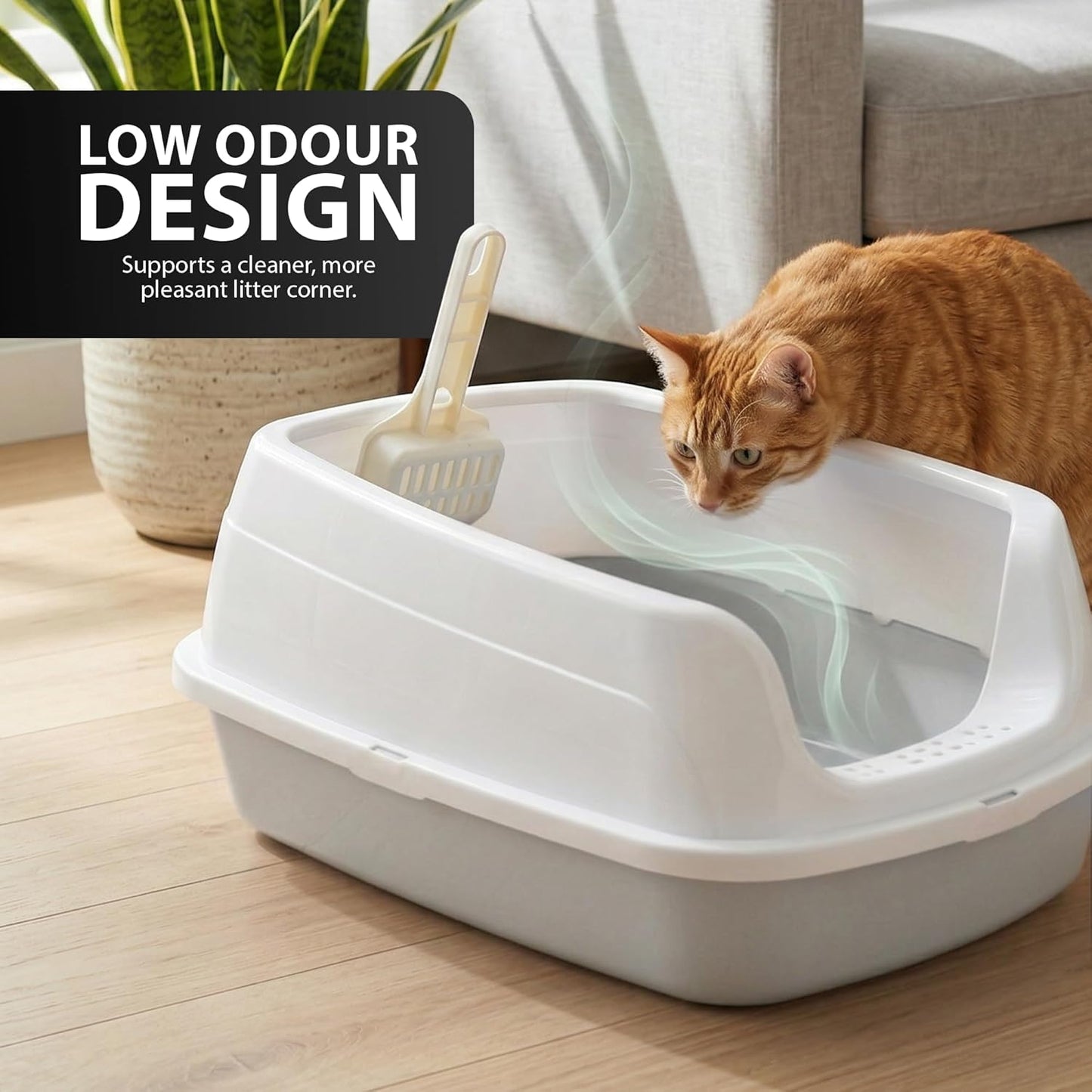 Rex & Roxy Large Grey Cat Litter Tray