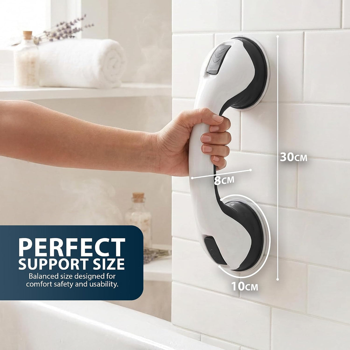 Zeno 2 Pack Black Grab Rails for Bathroom