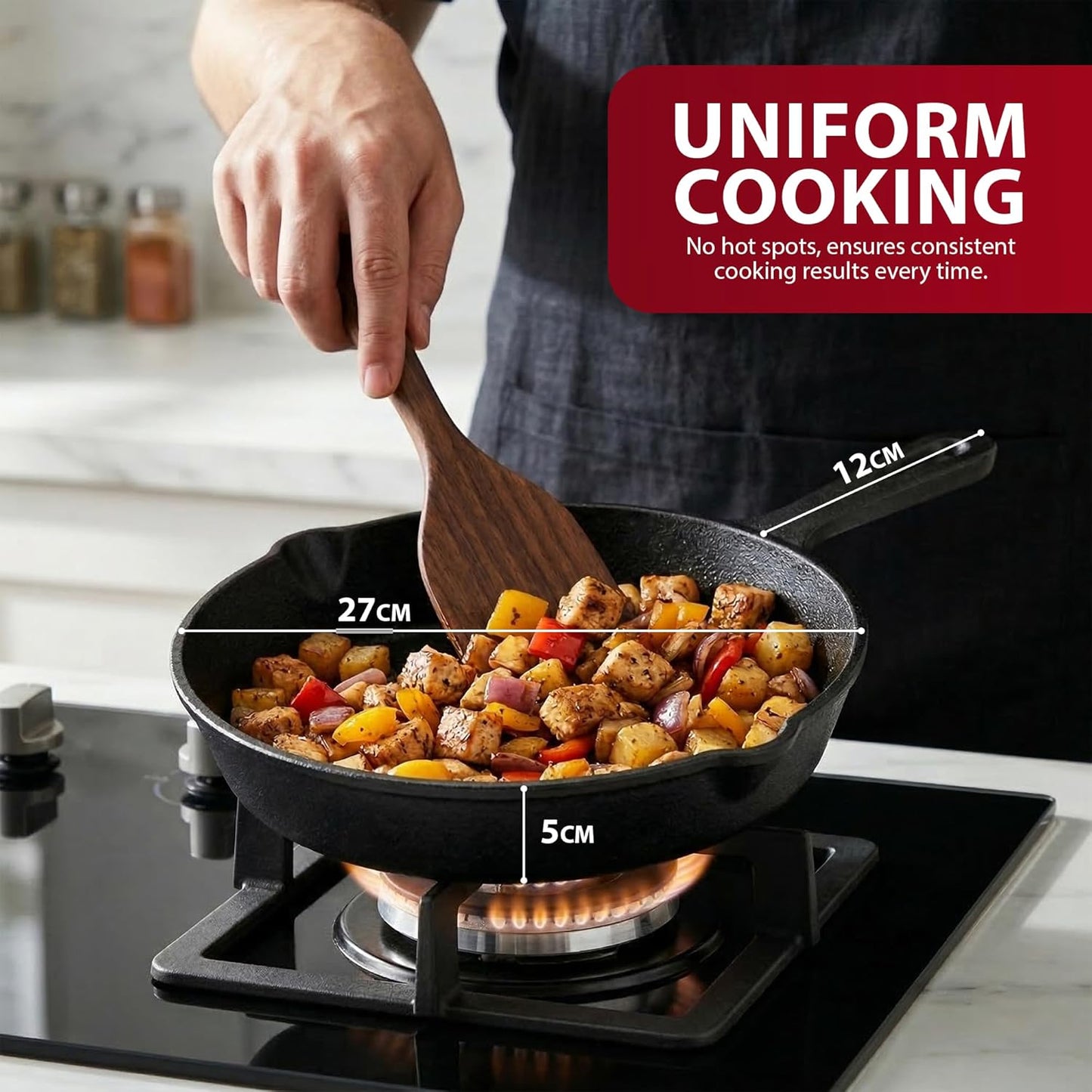 Zeno 27cm Cast Iron Skillet Pan