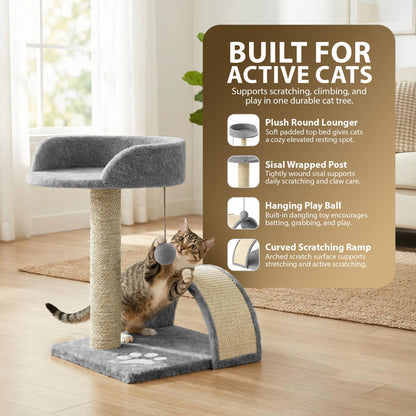 Rex & Roxy 44cm Grey Cat Scratching Tree