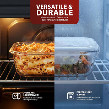 Zeno 4 Pack Multisize Glass Containers with Lids