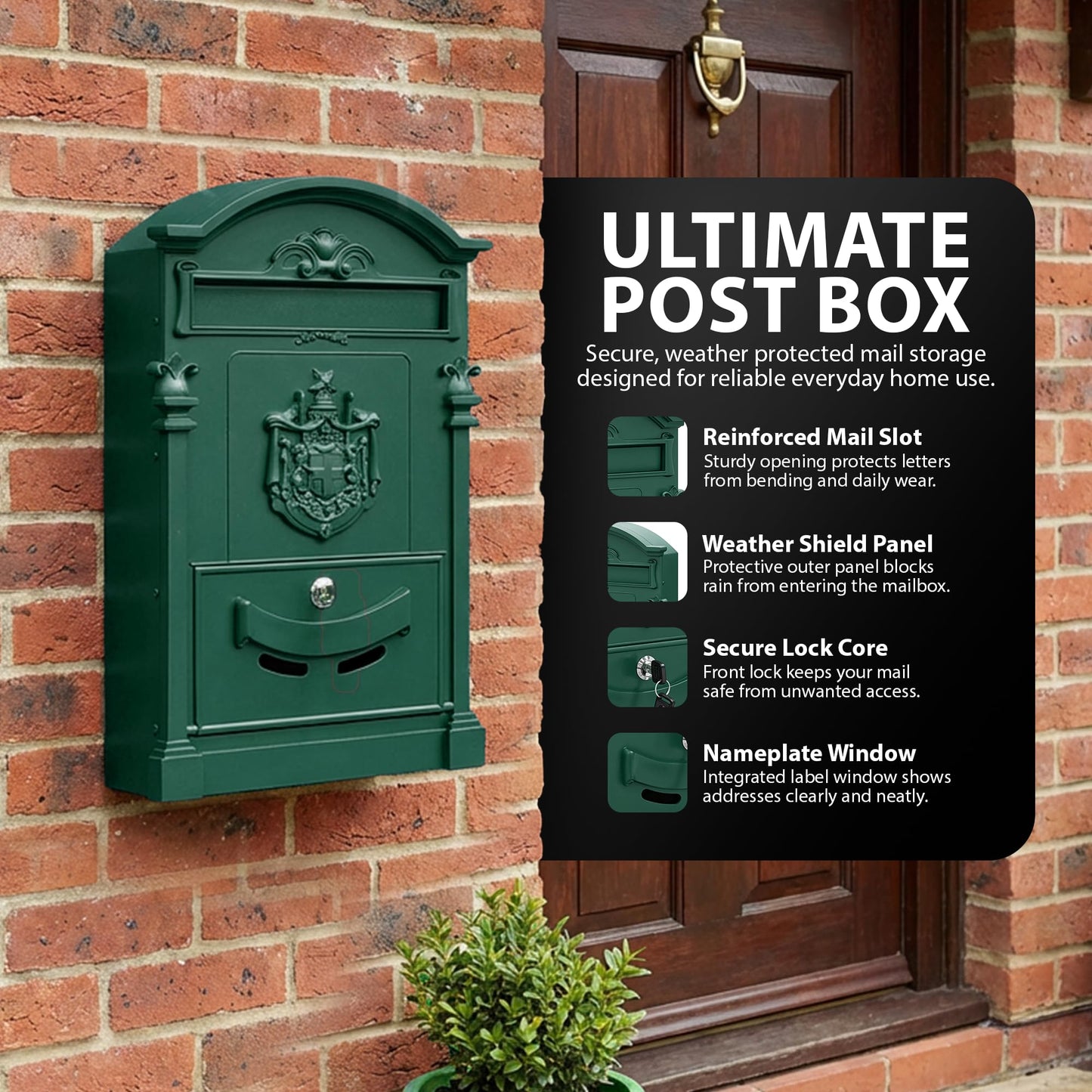 Zeno Green Vintage Post Box