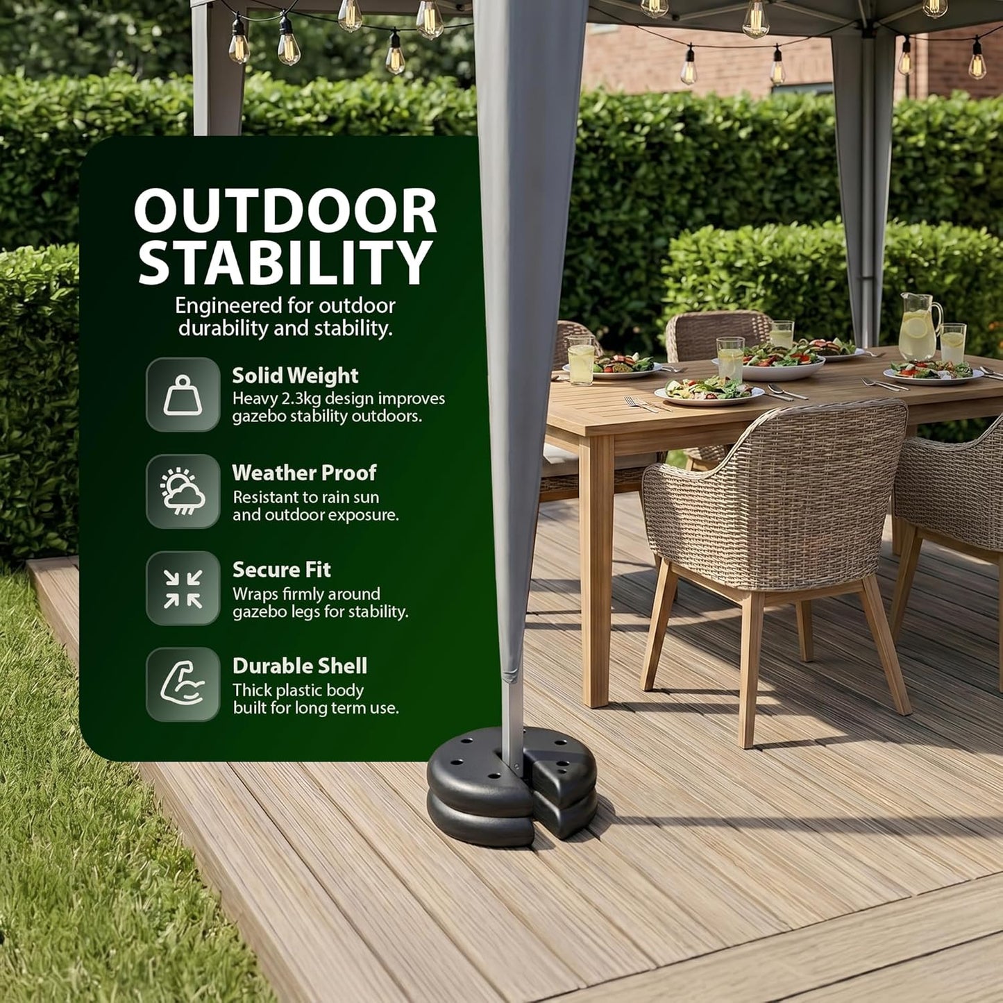 Zeno 4 Pack Black Round Gazebo Weights
