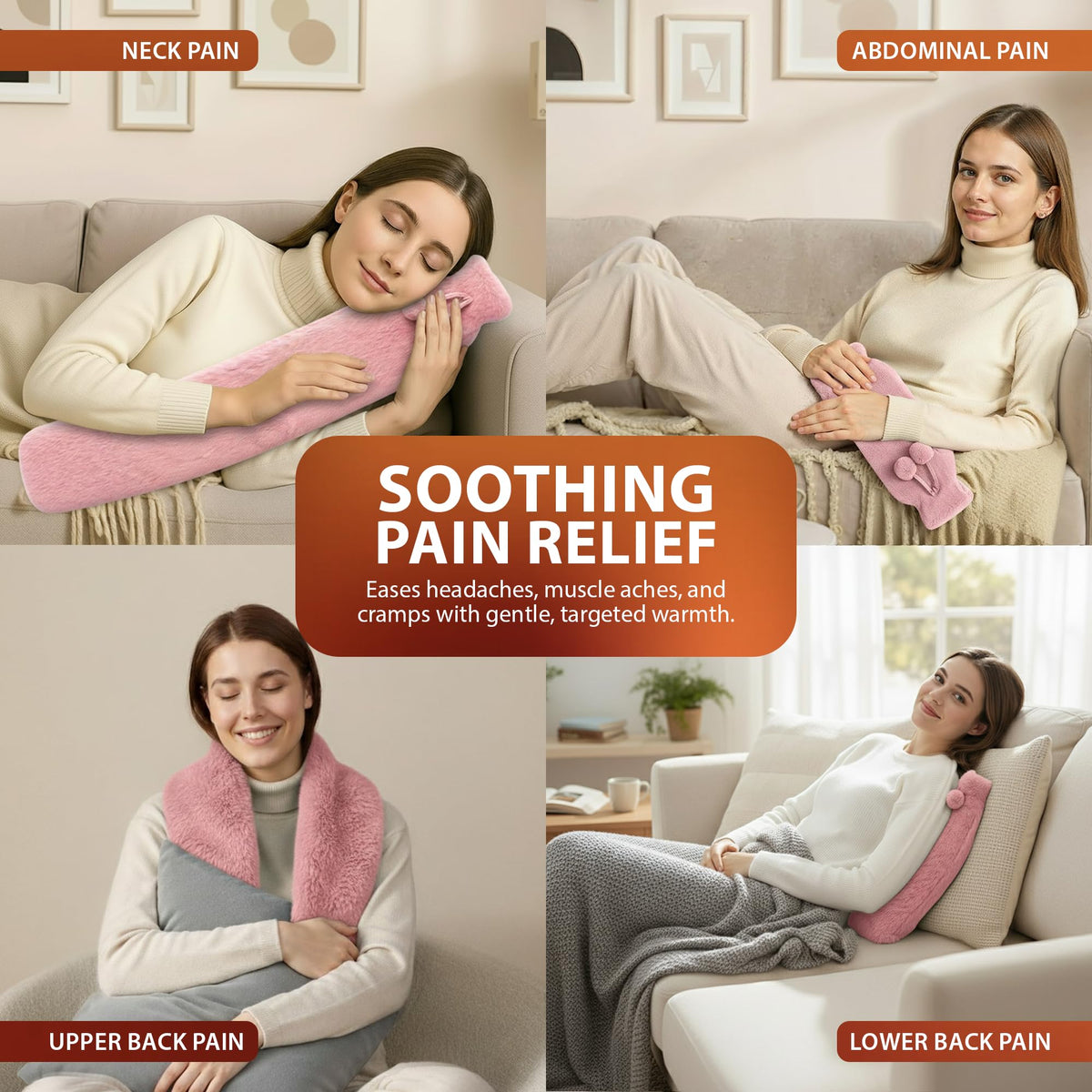 Zeno 2L Pink Long Hot Water Bottle