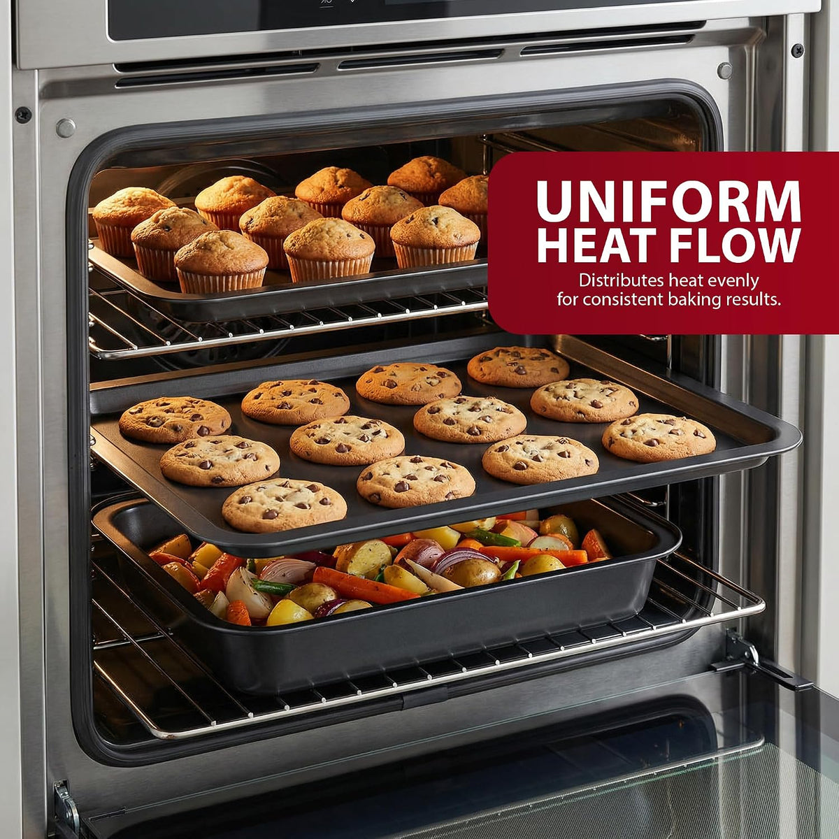 Zeno 3 Piece Non-Stick Baking Tray Set
