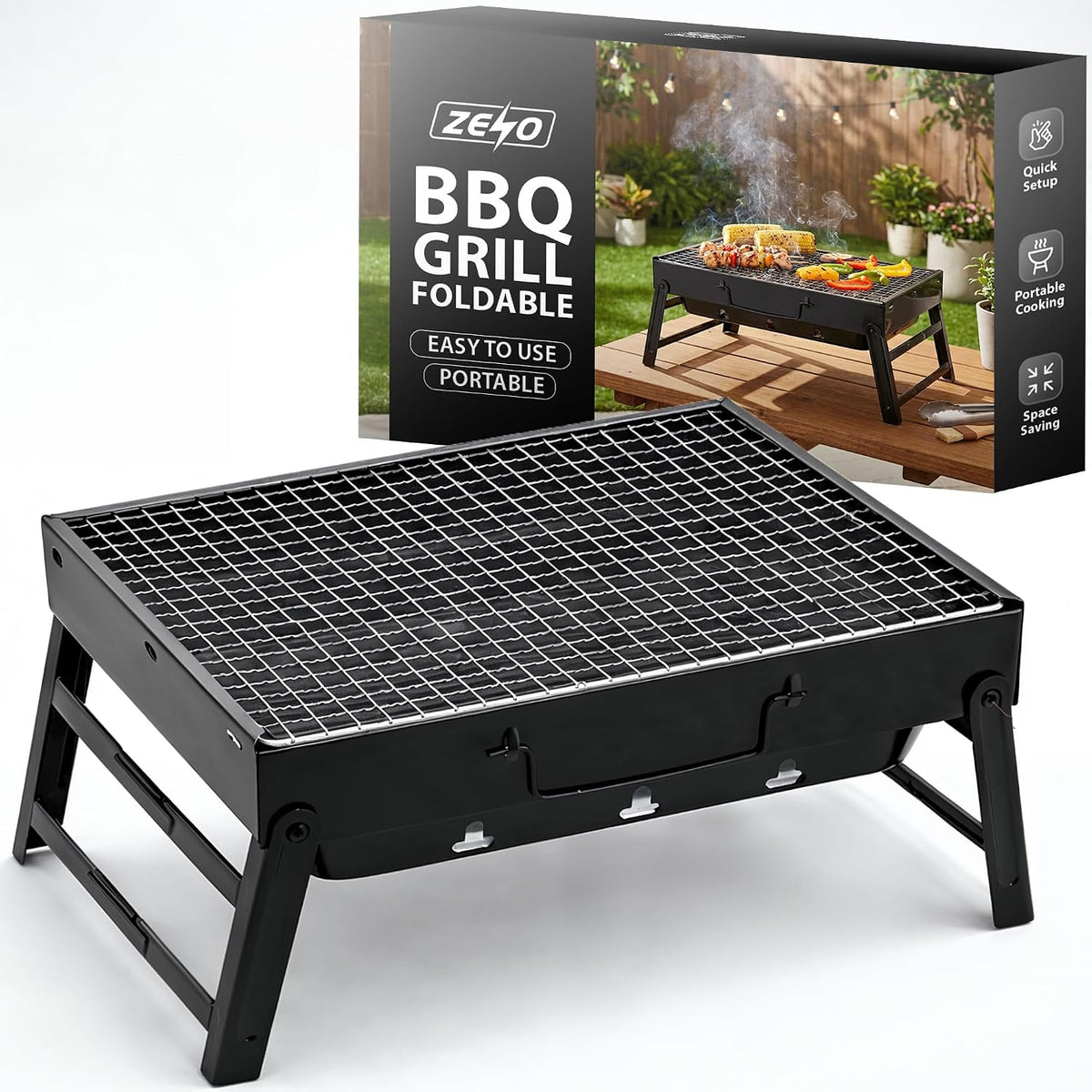Zeno Black Portable BBQ Grill