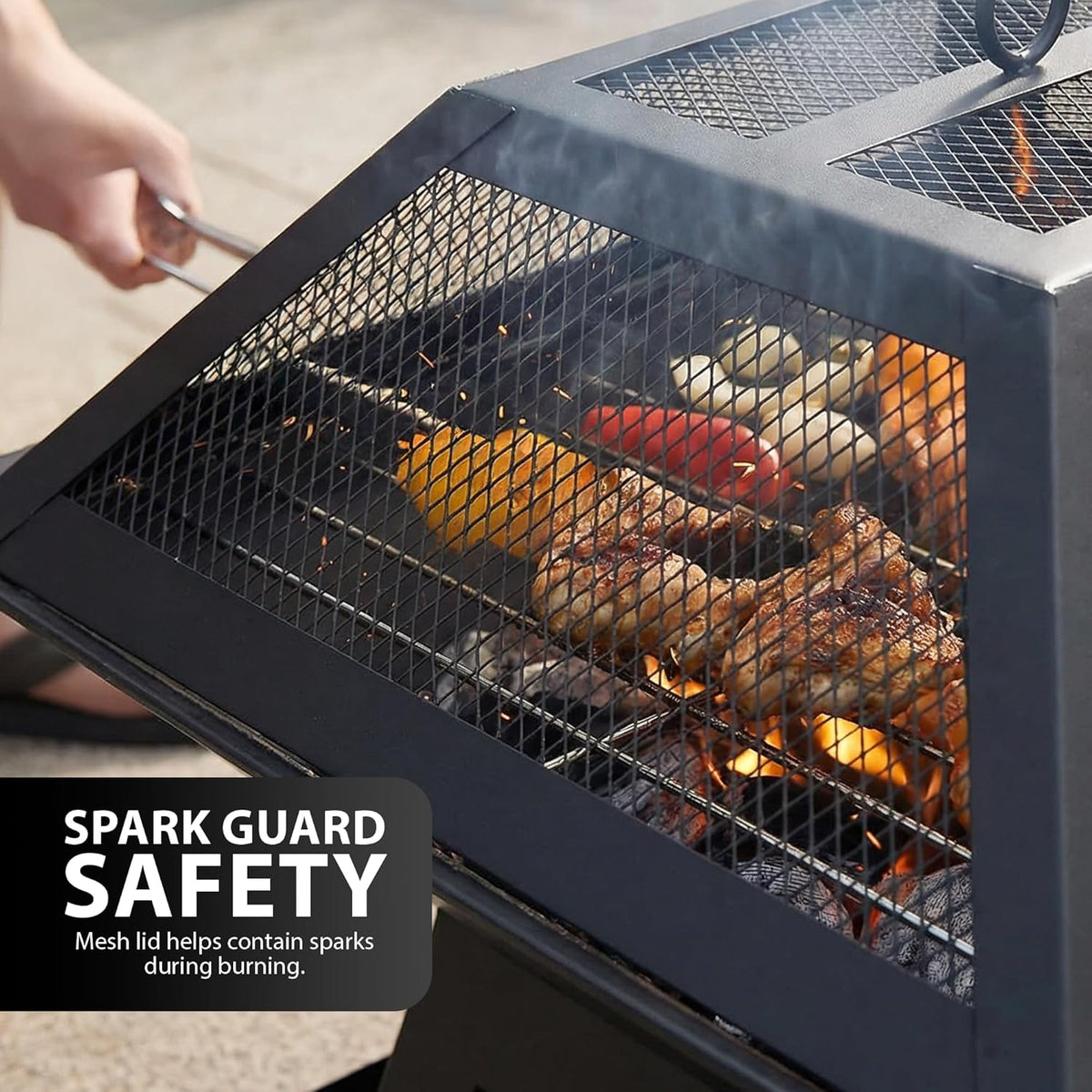Zeno Square Fire Pit Grill