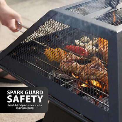 Zeno Square Fire Pit Grill