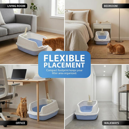 Rex & Roxy Large Blue Cat Litter Tray