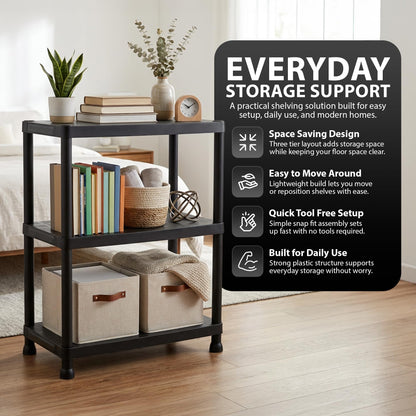 Zeno Plastic 3 Tier Shelving Unit