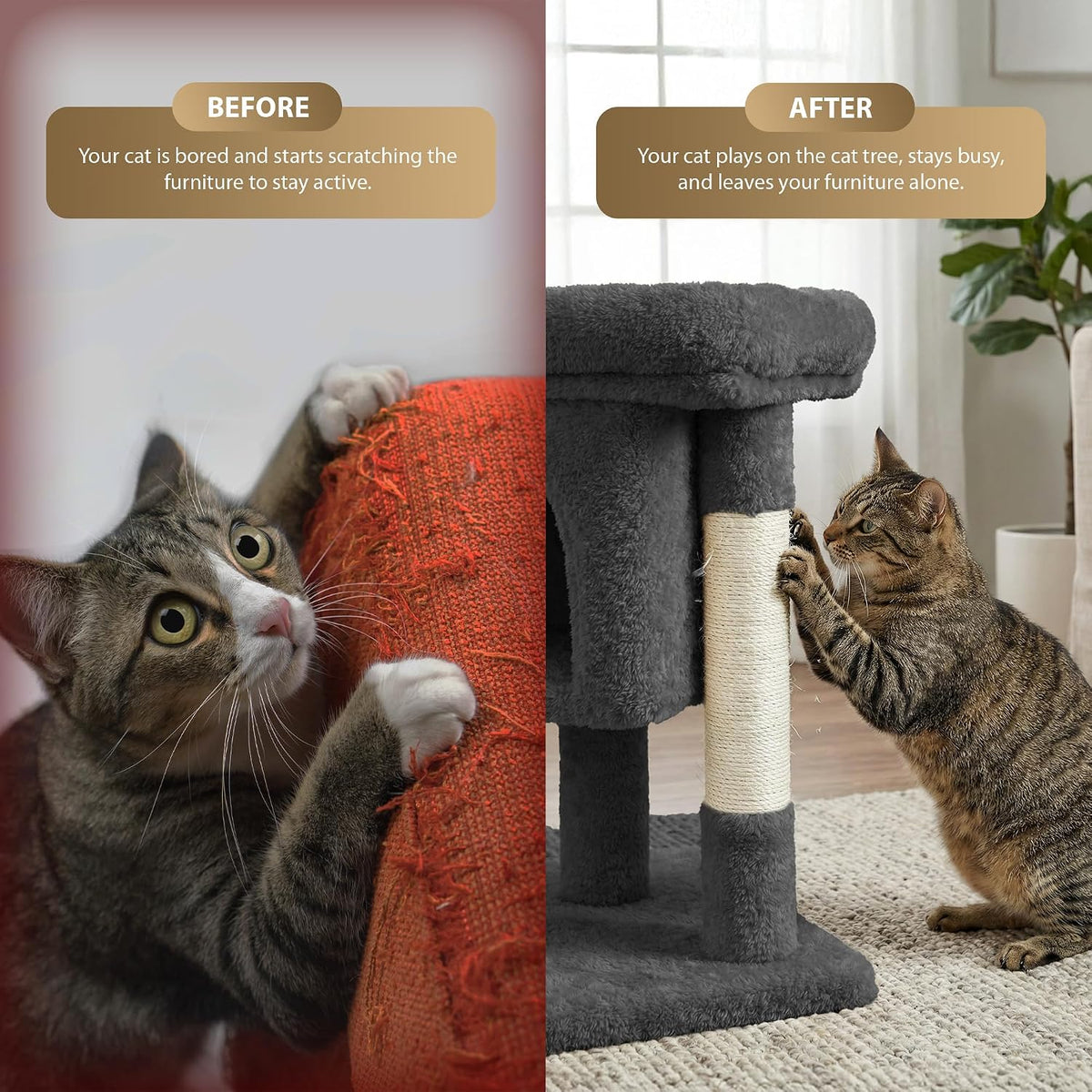 Rex & Roxy 59cm Grey Cat Tree